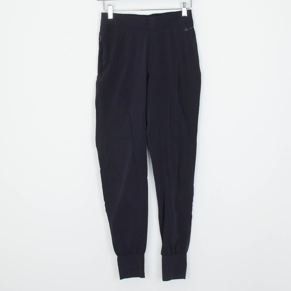 Nike Womens Dri Fit Woven Bliss Mid Rise 7/8 Joggers Size XS Black Athleisure